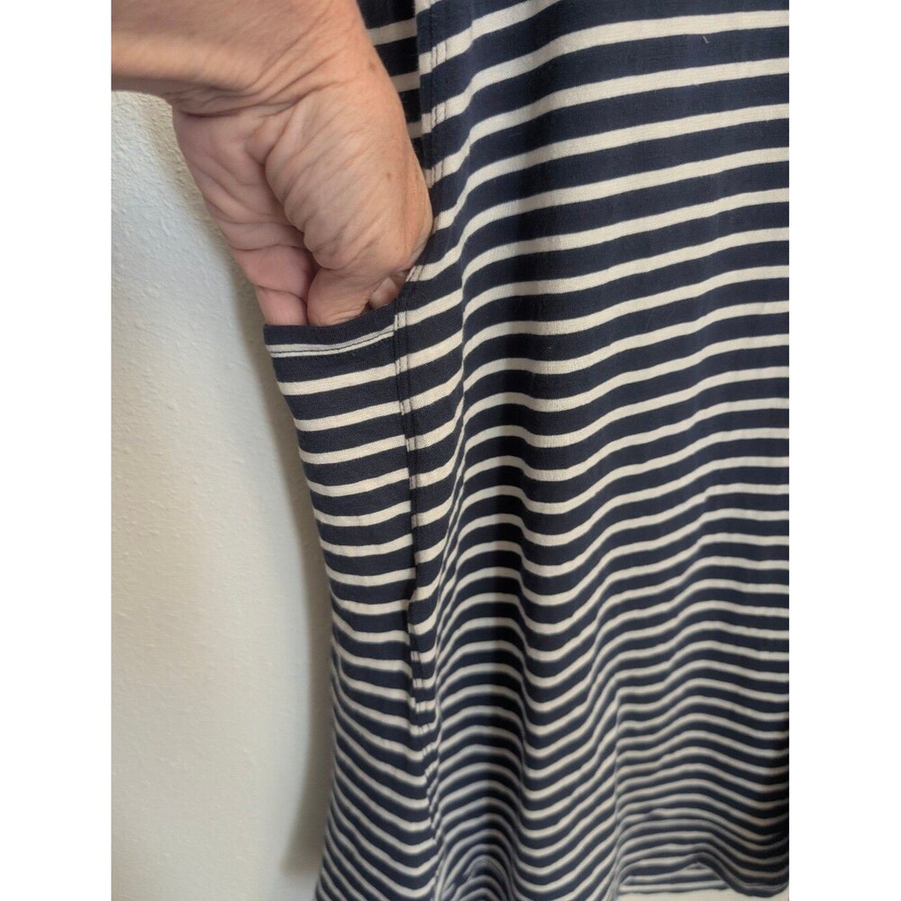 Toad & Co Marley Short Sleeve Dress Navy White Stripe Size Small - Picture 6 of 7